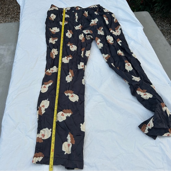 Farm Rio Printed Viscose Pants, Boho Woman & Heart Drawing - Picture 8 of 10